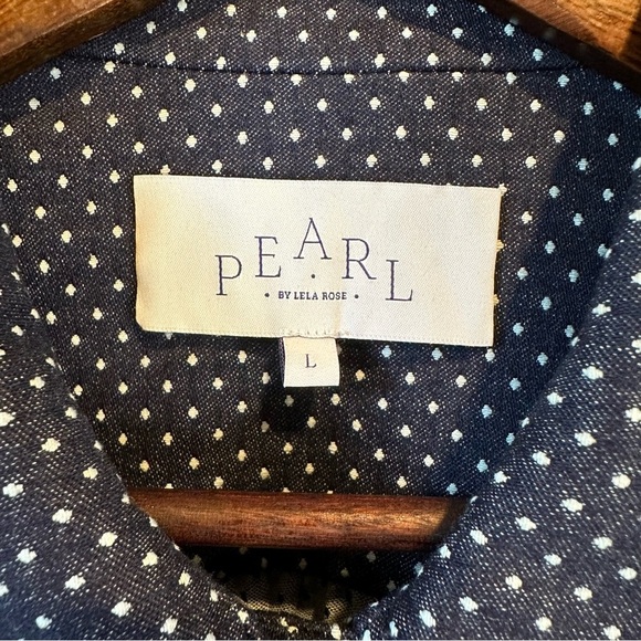 Pearl by Lela Rose Jacket. Size Large. Navy with white dots. - Picture 3 of 10